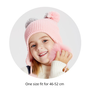 Bonnets tricotés à double fourrure et à <span class=keywords><strong>pompon</strong></span> <span class=keywords><strong>pour</strong></span> enfants, doublés <span class=keywords><strong>en</strong></span> polaire <span class=keywords><strong>pour</strong></span> l'hiver, <span class=keywords><strong>bonnet</strong></span> <span class=keywords><strong>pour</strong></span> enfants, garçons et filles, vente <span class=keywords><strong>en</strong></span> gros - Product Image 4