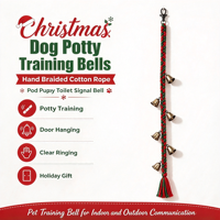 Nouvelle sonnette de dressage pour chien de Noël, en corde de coton tressée à la main, ensemble de sonnettes de porte pour animaux de compagnie, ornement suspendu