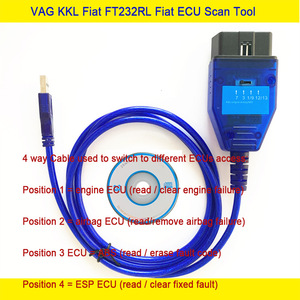Kkl + <span class=keywords><strong>Fiat</strong></span> ECU <span class=keywords><strong>scan</strong></span> 409 kkl với switch FTDI FT232RL chip ECU <span class=keywords><strong>scan</strong></span> công cụ OBD chẩn đoán Cáp cho <span class=keywords><strong>Fiat</strong></span> VW - Product Image 2