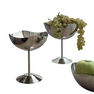 Plat à fruits moderne en acier inoxydable léger sur piétement pour la cuisine, la table à manger, la maison, l'hôtel, le buffet - Product Image 6