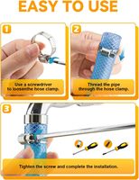Kit d'assortiment de colliers de serrage pour tuyaux, 70 pièces, colliers de serrage à vis sans fin en acier inoxydable 304, adaptés aux tuyaux de 1/4 " à 1 1/2 " (6 à 38 mm)