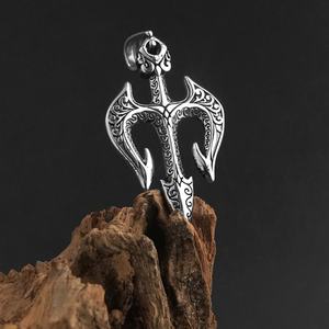 Colgante Retro del Tridente de Poseidón de la Mitología Griega, Collar Impermeable con Patrones Grabados de Neptuno para Hombre, Colgante Amuleto - Product Image 6