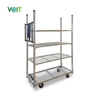 Chariot de picking robuste en acier galvanisé à chaud, haute capacité de charge et durabilité, pour la manutention des commandes