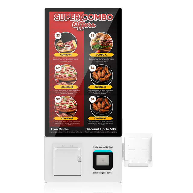 21.5-Inch Interactive Touch Kiosk Barcode Reader QR Code Scanner Self-Service Ordering System Wall-Mounted Metal Case SDK
