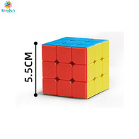 Ensemble de cubes magiques lumineux en plastique DIY 4-en-1 de couleur unie 2x2+3x3+4x4+5x5 – Lot de cubes de vitesse pour enfants et adultes – Jouet éducatif
