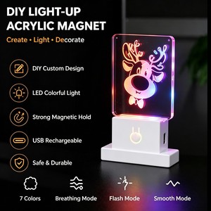 Lampe d'ambiance LED en gros OEM ODM, personnalisée, en acrylique, magnétique, avec interrupteur tactile pour la décoration intérieure - Product Image 2