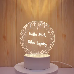 Популярное персонализированное декоративное освещение Современная Светодиодная доска для письма сообщение 3d лампа светодиодный ночник акриловый свет