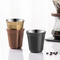 DF M11 Tasse à capsules moderne et minimaliste en acier inoxydable 304 pour enfants, double paroi, isotherme, portable, pour café/vin/thé