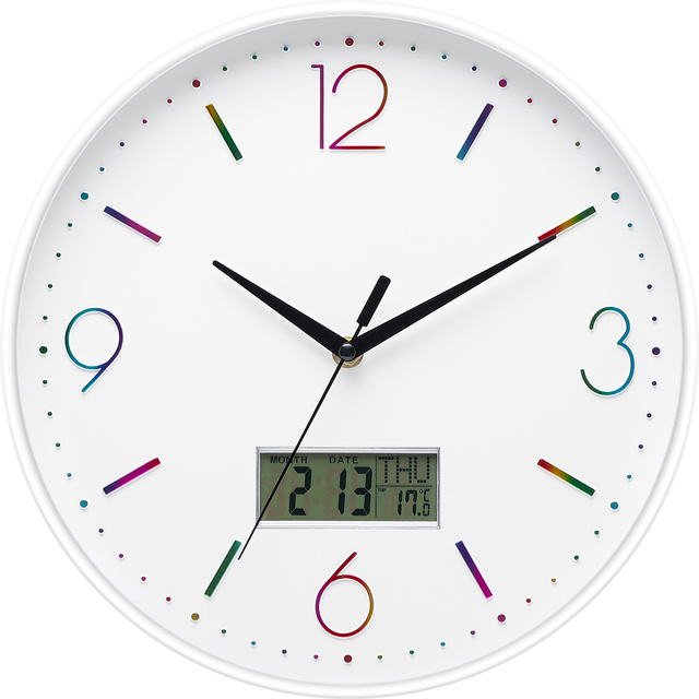 Modern NEW Quartz Alarm Clock with Customized Logo for Living Room Kitchen Hotel Needle Display Declarative Lcd Wall Clock