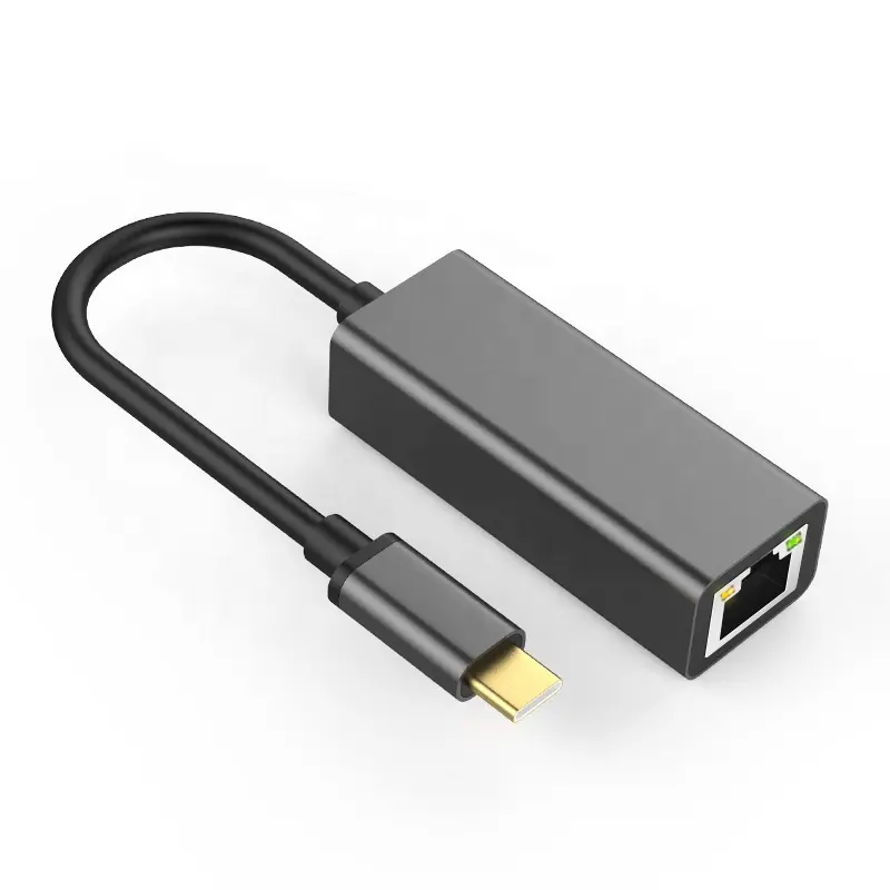 Adaptor USB-C Ke Ethernet USBC Thunderbolt 3 Ke Jaringan Gigabit, Kartu Jaringan Kabel LAN 1000 Mbps untuk Windows dan Mac OS