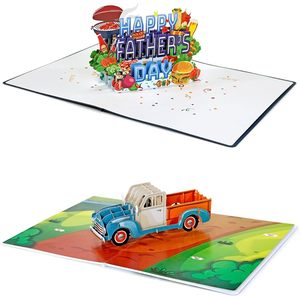 3D Pop-Up 4 Color Father's Day Greeting Card Paper Die Cut Rectangle <b>Matte</b> <b>Varnish</b> Greetings - Product Image 1