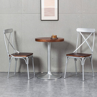 Table à manger en métal au design rétro moderne américain avec chaise de restaurant en fer pour la maison, le bureau et les salles de conférence, idéale pour les salons de thé