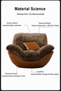 Fauteuil inclinable moderne et confortable en velours, design nordique, pour salon, chambre à coucher, ou salle de séjour. - Product Image 4