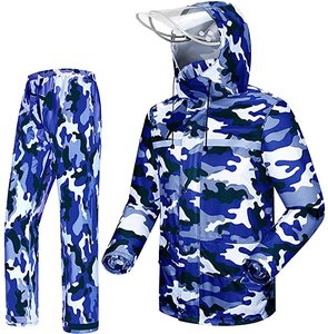 <strong>Fisherman</strong> Jacket Camo Windbreaker Jacket Rain Boating Rain Jackets <strong>Trouser</strong> Suit Raincoat Unisex Outdoor Waterproof Anti-Storm - Product Image 1