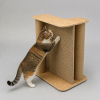 Table d'appoint en liège grattable pour chats, surface à gratter en sisal, structure en bois, 410 x 310 x 520 mm