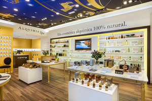 ตู้โชว์เครื่องสำอางพร้อมไฟ LED อุปกรณ์ร้านเครื่องสำอางดีไซน์ภายในร้านเสริมความงามสุดหรู - Product Image 6