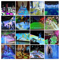 Projecteur de sol interactif 3D personnalisé dynamique jeu d'extérieur holographique immersif parc scénique bar aire de jeux pour enfants couloir