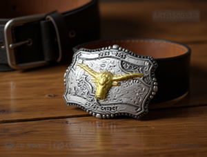 Fibbia per Cintura Irregolare in Lega Placcata Argento Annerito, Grande, 5.0cm - Product Image 2