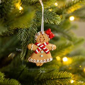 Bonitos adornos colgantes de pan de jengibre de Navidad para niña y niño, nuevas decoraciones colgantes para árbol de Navidad - Product Image 6
