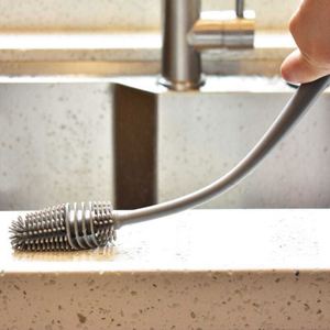 Plastic Long-Handled Cup Brush Cleaning <b>Tool</b> for Water Bottles Removes Tea Stains No Dead Spots Soft Rubber <b>Small</b> Brush - Product Image 1