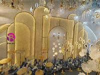Fournitures de fête, ensembles de supports d'arche de mariage, accessoires de décoration murale, toile de fond de mariage avec lumière LED pour la décoration de scène de mariage