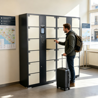 Casier de stockage de bagages d'aéroport électronique automatisé, casier intelligent pour bagages avec logiciel de gestion à distance
