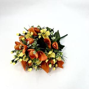 Prix d'usine 36 têtes 48cm Bush de fleurs artificielles funéraires de grande taille et Bush plat pour les événements de cimetière et commémoratifs - Product Image 6