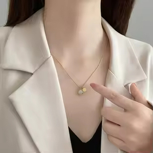 Unisex thép không gỉ Vòng cổ mạ vàng mặt dây chuyền mắt mèo thời trang thiết kế thích hợp cho cá tính cho đám cưới Zircon - Product Image 6