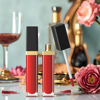 Conteneurs de luxe pour rouge à lèvres transparents en gros, emballages mats, tubes de rouge à lèvres, tubes de gloss cosmétique avec logo noir