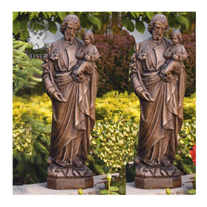 Décoration extérieure, Sculpture en Bronze religieux, Statue en Bronze grandeur nature, Statue en métal de Saint-prince avec bébé jésus - Product Image 1