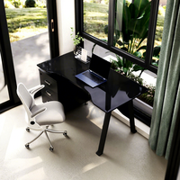 Moderner Glas-Büroschreibtisch mit 3 Schubladen Heim-Computertisch Büromöbel