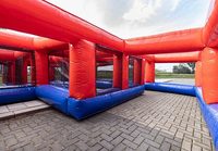 Parcours d'obstacles géant gonflable en PVC pour événements en plein air, jeu interactif amusant, 12x10m, certifié CE, 10 joueurs