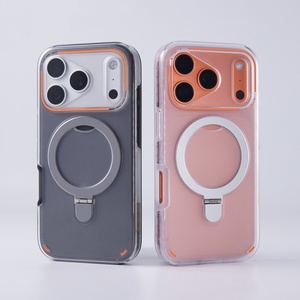 เคสโทรศัพท์แม่เหล็กแบบด้าน รุ่นสั่งทำพิเศษ สำหรับ iPhone 17 12 13 Pro Max 14 15 16 Plus 17 Air พร้อมขาตั้งวงแหวนโลหะ 2 in 1 ป้องกันแรงกระแทก - Product Image 2