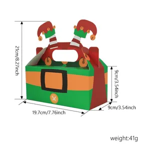 Boîtes d'emballage rectangulaires de la série <span class=keywords><strong>Noël</strong></span>, boîtes en papier enduit durable pour gâteaux, biscuits, cadeaux de fête - Product Image 6