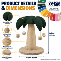 Grand griffoir vertical moderne en bois massif et sisal pour chat avec arbre à grimper - Style mignon