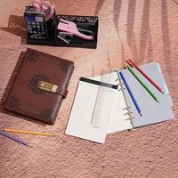 Serrure A5 classeur journal ligné cahier à spirale planificateur portefeuille rechargeable écriture papier ligné bloc-notes stylo presse-papiers organisateur