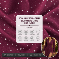 Tissu en maille scuba extensible Poly Shine à gros losanges, 95% Poly 5% Spandex, 260GSM, brillant, pour robes, tenues de soirée, costumes de scène, filles