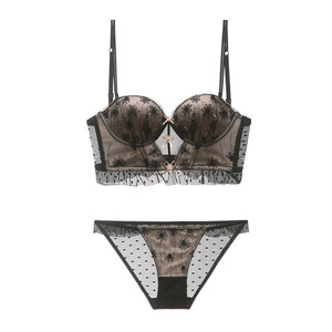 092 <span class=keywords><strong>Ensemble</strong></span> de soutien-gorge push-up rembourré en dentelle sexy <span class=keywords><strong>Ensemble</strong></span> à armatures en dentelle à taille basse - Product Image 2