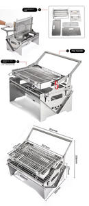 Nueva Parrilla de pollo de fogata plegable y portátil personalizada, parrilla de barbacoa, asador, Flip BBQ, fogata - Product Image 6