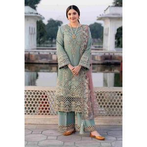 Shalwar Kameez de Seda con Espejos y Teñido a Mano, Edición de Boda India-Pakistaní, Color Verde, Última Moda, Gran Venta - Product Image 1