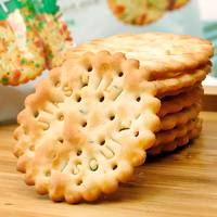 Galleta al por mayor 680G galletas redondas crujientes con sabor a cebollín galleta salada galleta redonda salada
