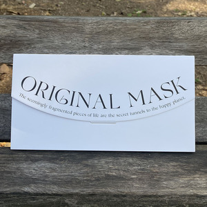 Customized white card envelope <b>mask</b> box, Instagram-style packaging box, one-piece rectangular white <b>eye</b> <b>mask</b> and scarf packaging - Product Image 3