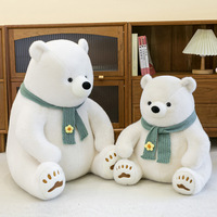 Écharpe Ours polaire Service de logo personnalisé Gros ours en peluche Jouet pour enfants Remplissage en coton PP