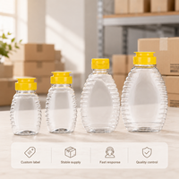 Botella Transparente de Plástico para Miel, Grado Alimenticio, Pequeña, Dispensador de Jarabe, Envase al por Mayor