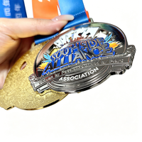 Médaille de poker personnalisée en alliage de zinc, moulage 3D sous pression, émail souple, avec ruban, vente en gros