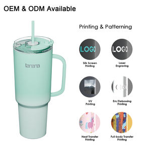 <span class=keywords><strong>TANANA</strong></span> 40oz 304 acier inoxydable sans BPA bureau voyage voiture maison bouteille d'eau tasse à café tasse à thé gobelet avec poignée et paille - Product Image 5