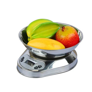 Báscula Digital de Cocina para Alimentos, 10 kg, Pantalla Ovalada, Acero Inoxidable con Tapa SF-EK03 Profesional - Product Image 3