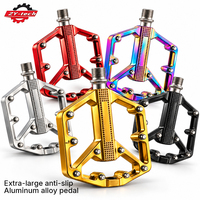 Pédales de vélo en aluminium usinées CNC, pédales plates antidérapantes à plateforme large avec picots en métal pour VTT et cyclisme sur route