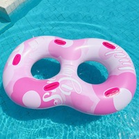 Bouée de natation double adulte et enfant en forme de huit, en PVC écologique épaissi, gonflage manuel