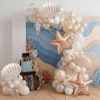 Kit d'arche de ballons personnalisable thème sous-marin pour fête sur la plage, baby shower, mariage, guirlande de ballons, décorations de fête